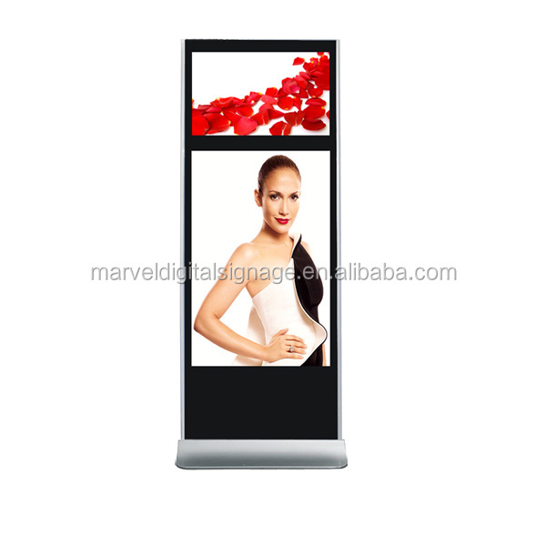 Marvel Dual screen Led advertising display screen/totem tactile LCD display