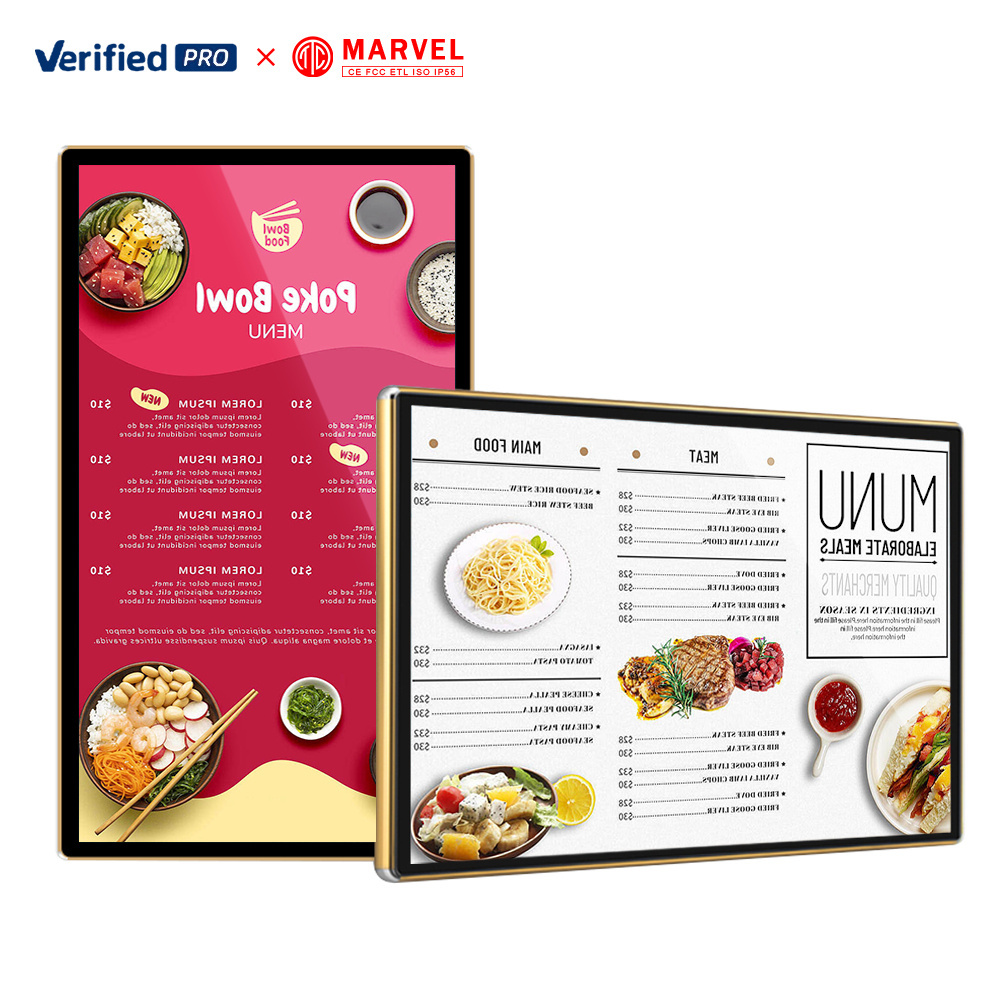 Marvel USA Stock Android Digital Signage Displays System Retail Window Display for QSR Restaurant Supports Digital Menu Boards