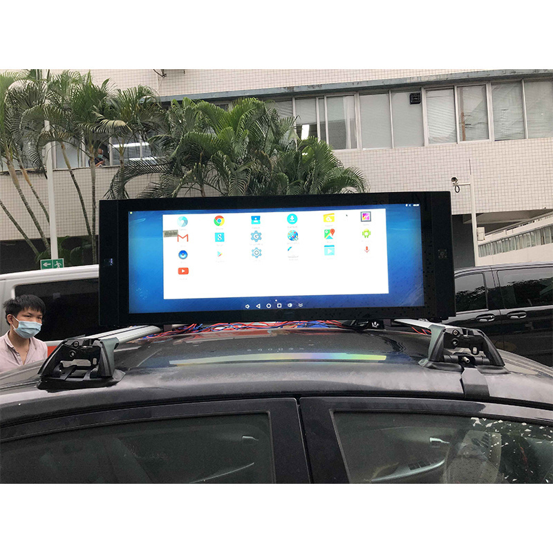 4g advertising taxi lcd screen,taxi car top moving led display,digital taxi rooftop advertising board