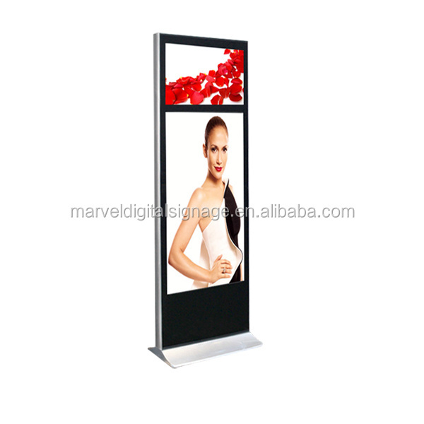 Marvel Dual screen Led advertising display screen/totem tactile LCD display