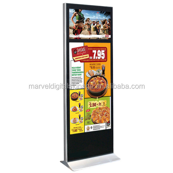 Marvel Dual screen Led advertising display screen/totem tactile LCD display