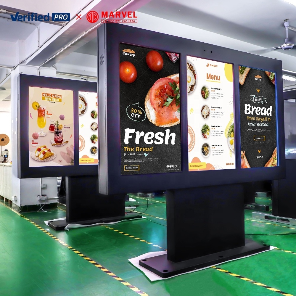 Marvel Waterproof Touch System Custom Restaurant Outdoor Display Menu Screen Drive Thru Ordering System Fast Food Order Board