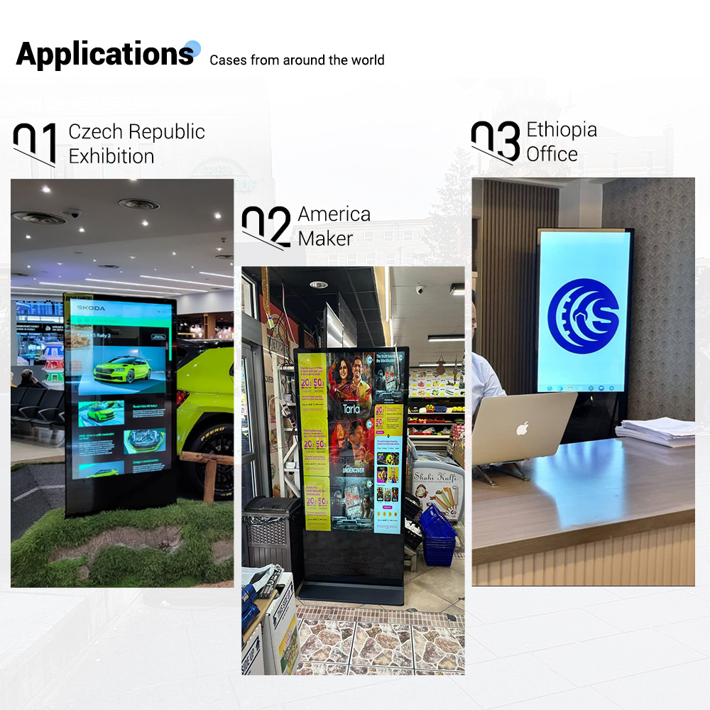 MWE 43 55 Inch Indoor Android Floor Stand Touch Screen Display Advertising Totem Lcd Digital Signage