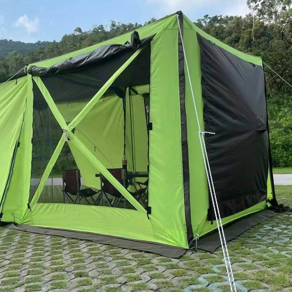 Portable 4-5 Person Camping Hub Tent 150D Fabric Mosquito Netting Instant Set Up Outdoor Tent