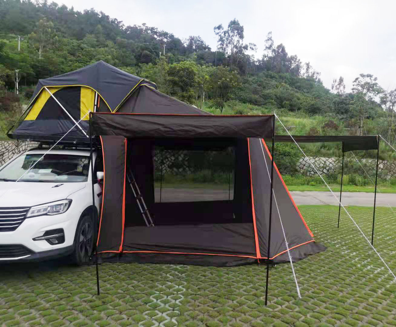 Outdoor Car Rooftop Tent Foldable Connectable Canopy Car size Tent Camping Roof Top Suv Van Awning Tent