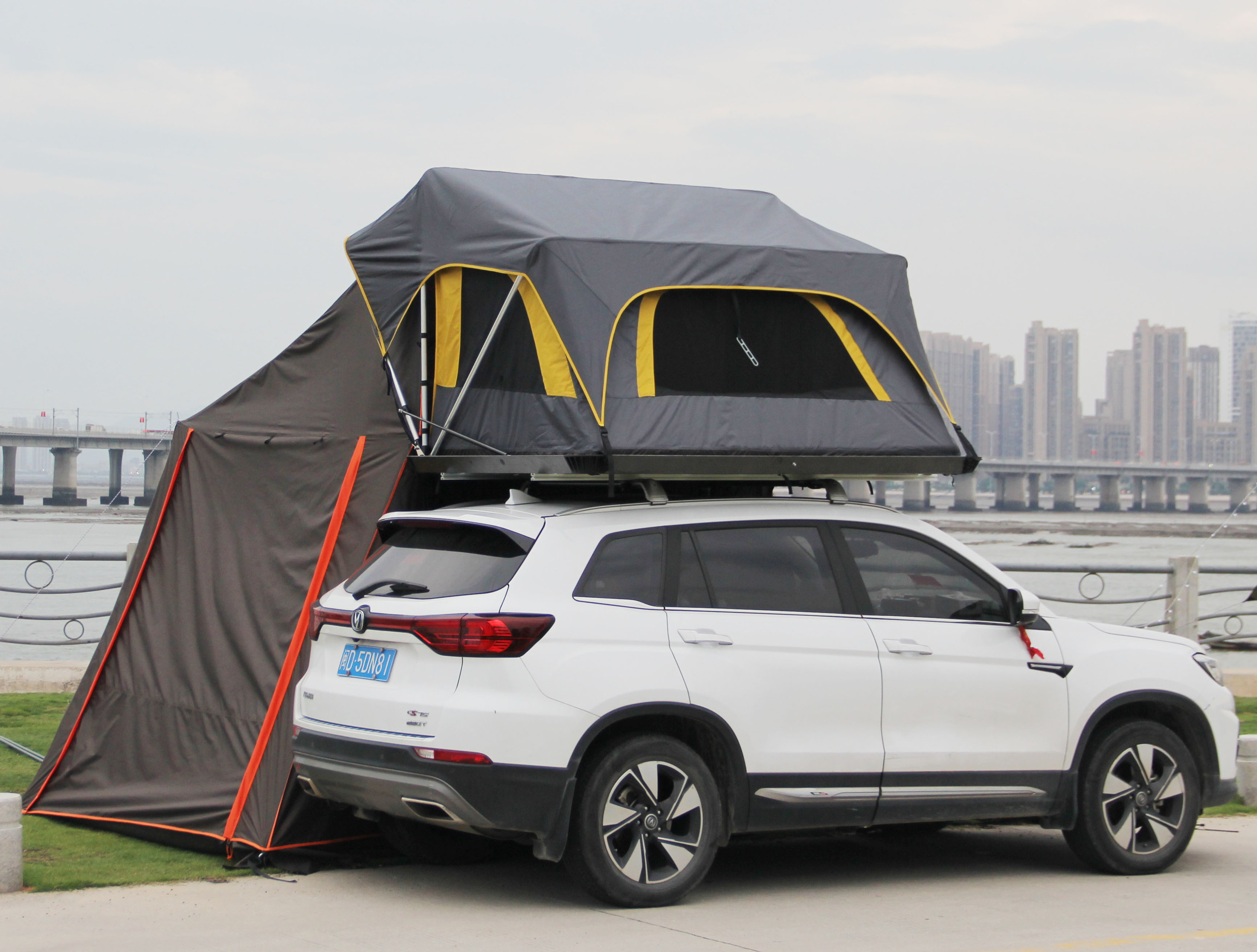 Outdoor Car Rooftop Tent Foldable Connectable Canopy Car size Tent Camping Roof Top Suv Van Awning Tent