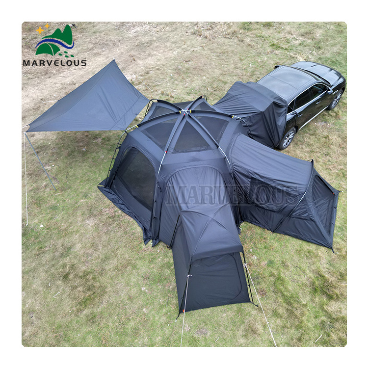 Interconnecting Dome Tents Large Family Camping Tarp Shelter Bedroom and Pod Tents Made of Durable Oxford Fabric