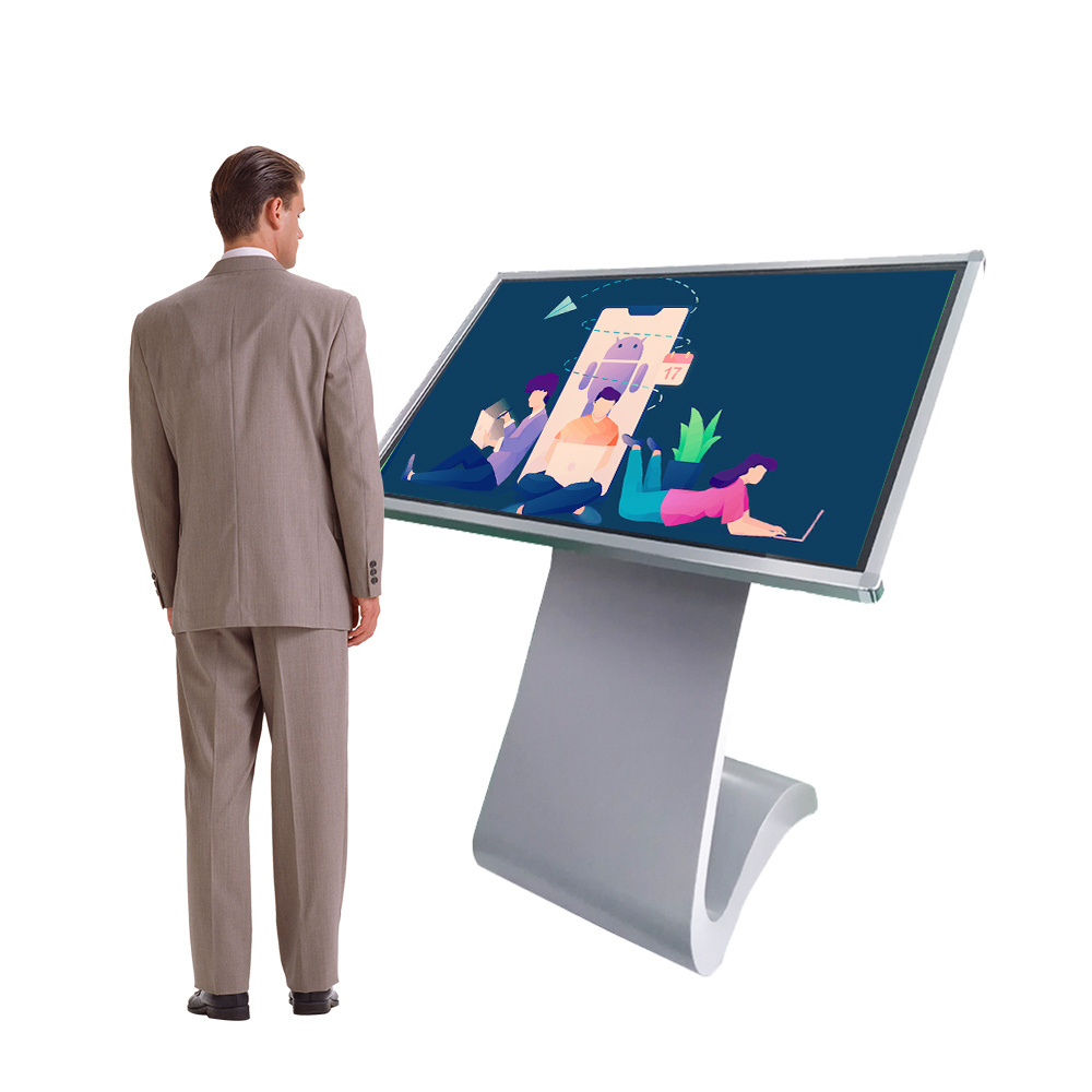 32 43 inch interactive all in one information  free standing lcd kiosk touch screen digital signage kiosk