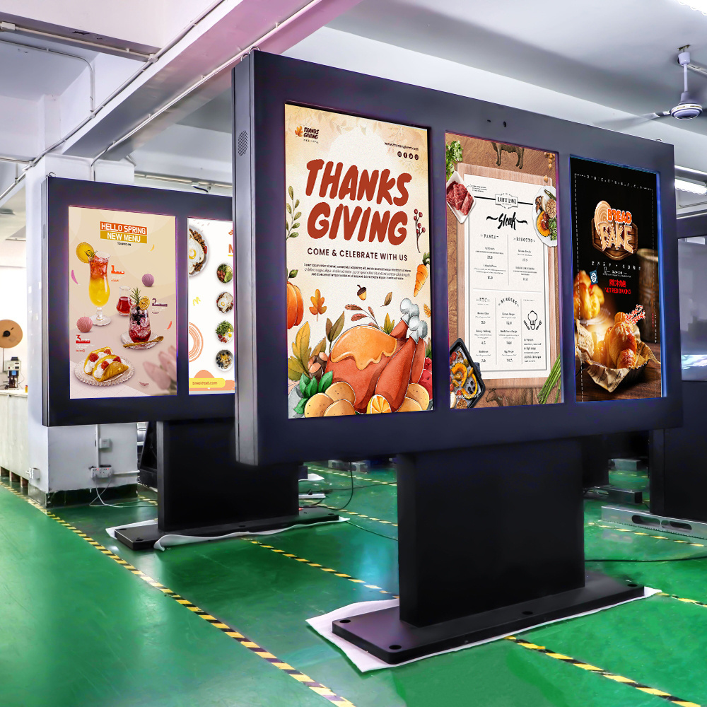 Restaurant Outdoor Display Menu Screen Digital Drive Thru Menu Board Lcd Digital Signage