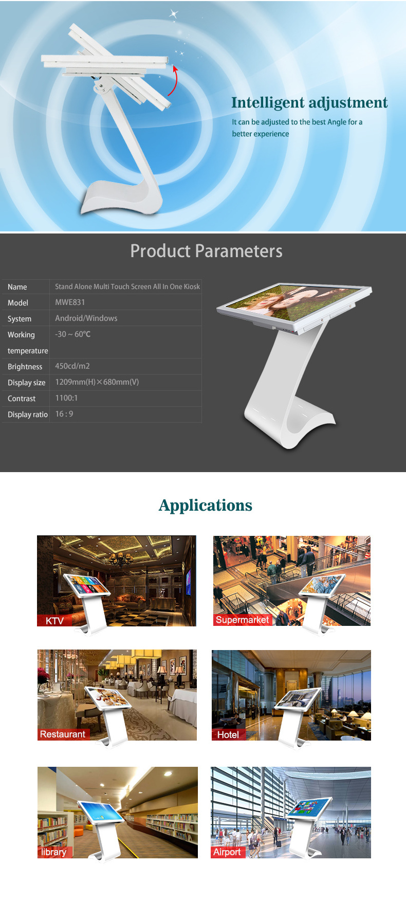 32 43 inch interactive all in one information free standing lcd kiosk ...