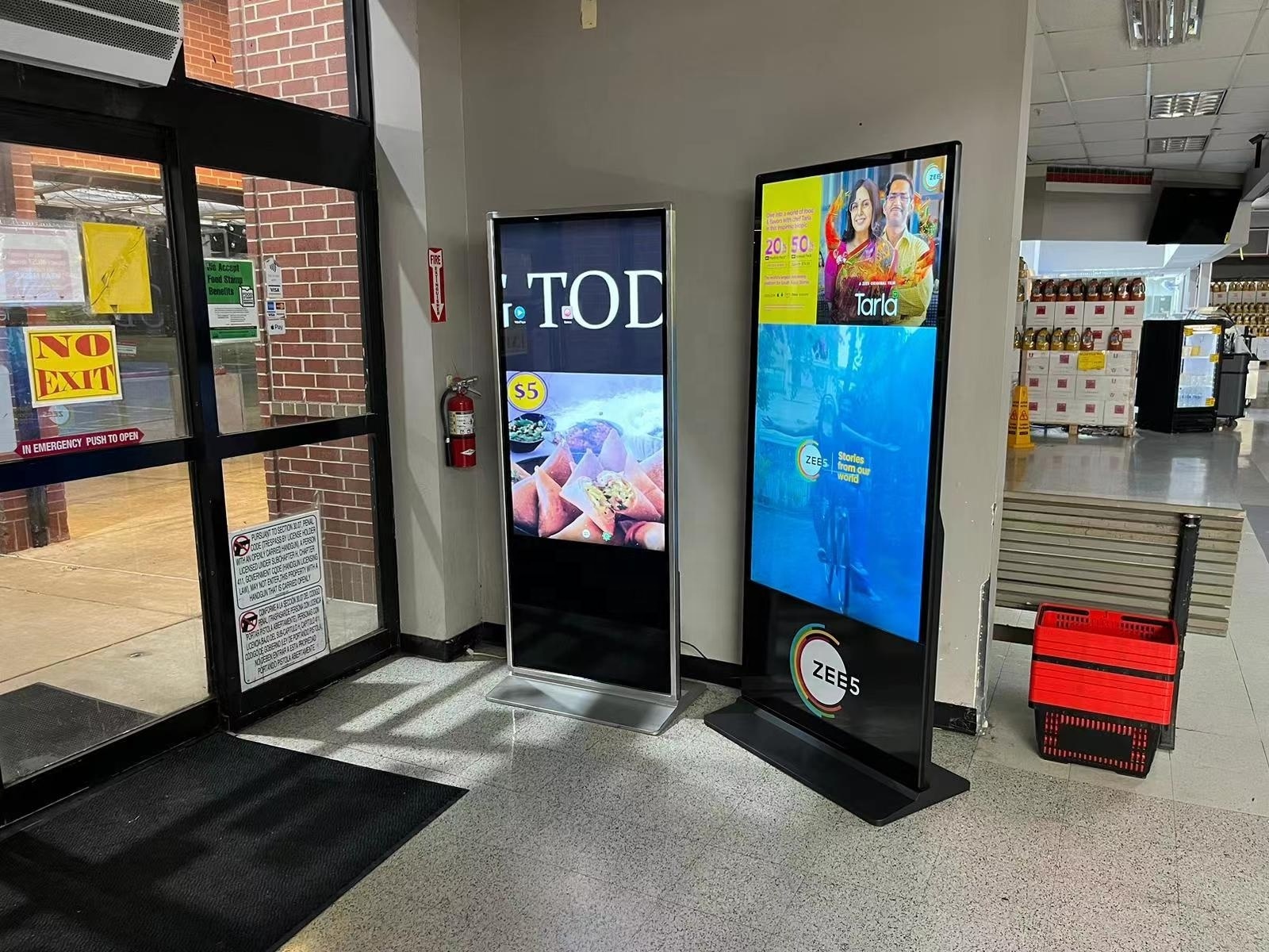 43 55 inch floor standing lcd advertising playing equipment digital signage advertisement kiosk touch display screen