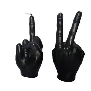 2023 New Arrival Custom Hand Shaped 3D Novelty Funk Victory Middle Finger Candles