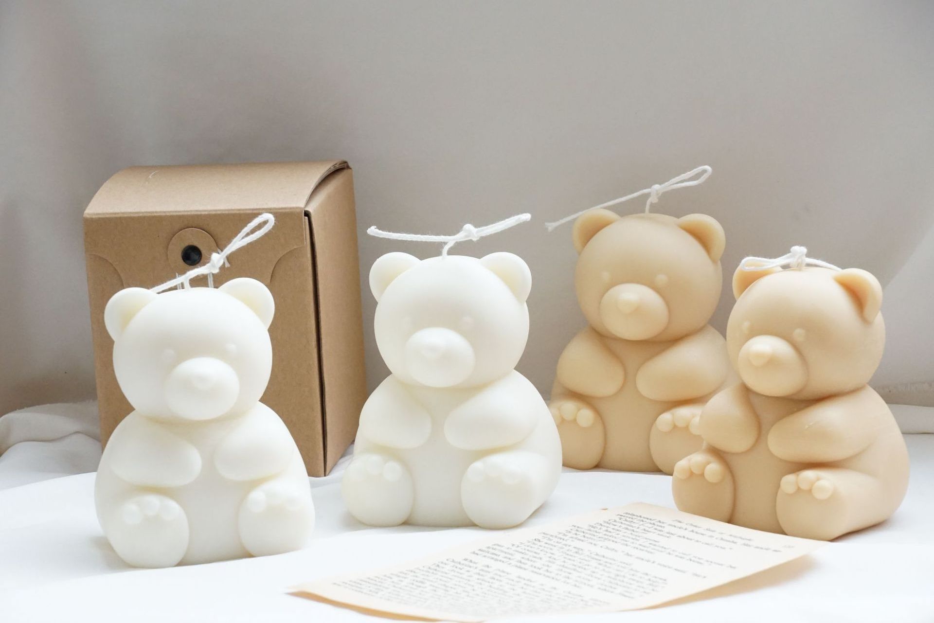 2021 new design 3D cute teddy bear shape scented soy wax candles