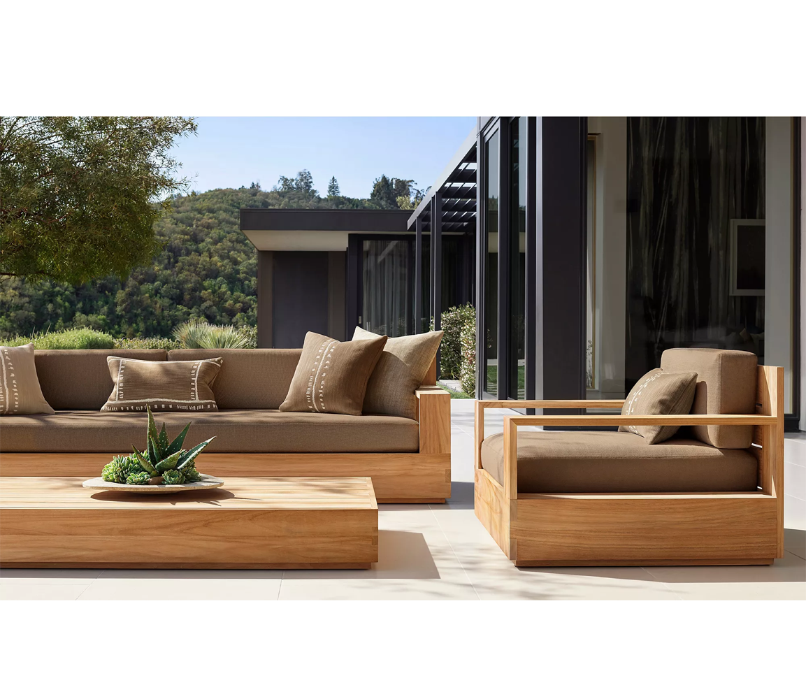 Luxury Hotel Resort Outdoor Teak Sofa Outdoor Teak Wood Furniture