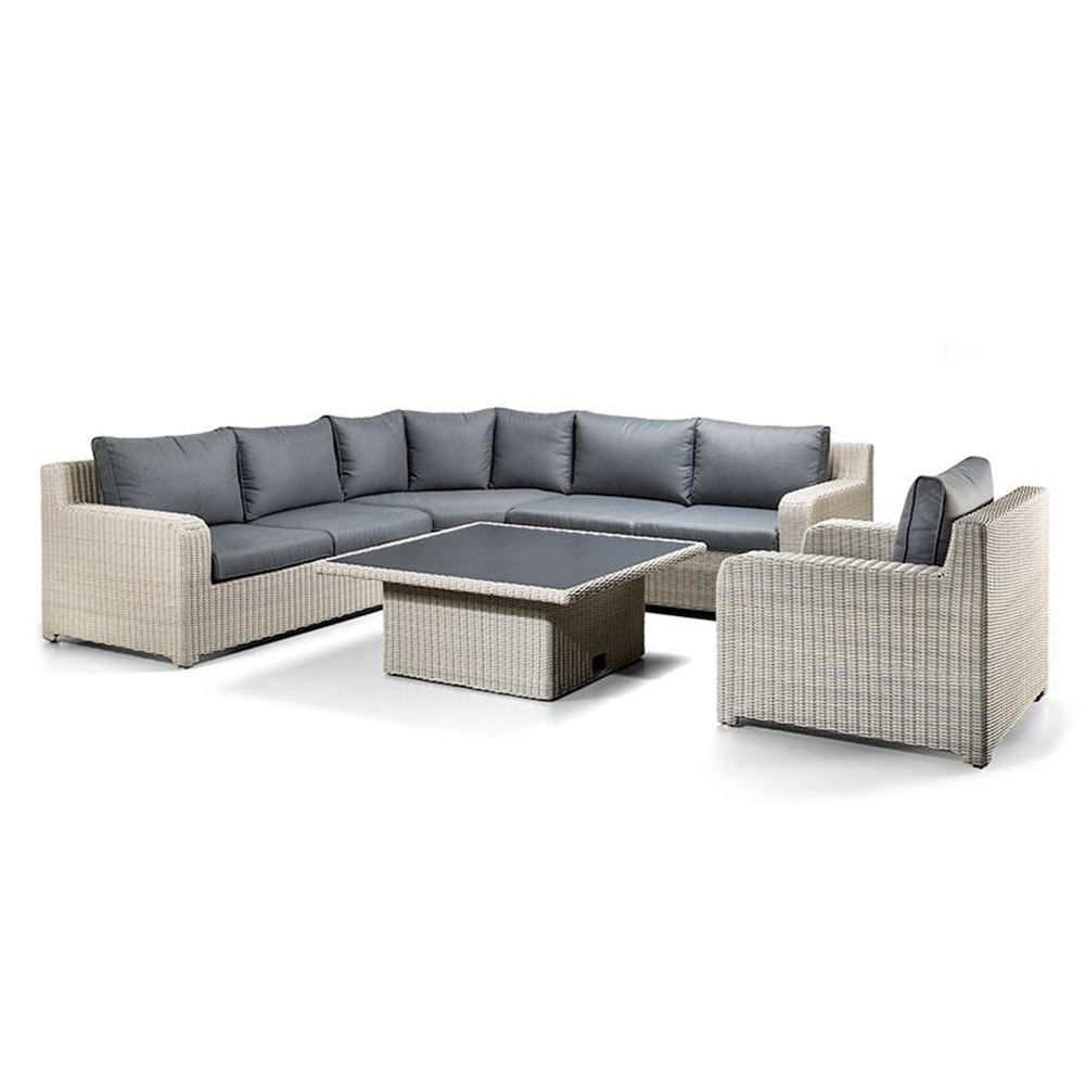 Hotel Patio Leisure Sectional Corner Aluminum Pe Rattan Set Garden Outdoor Furniture Wicker Sofa set