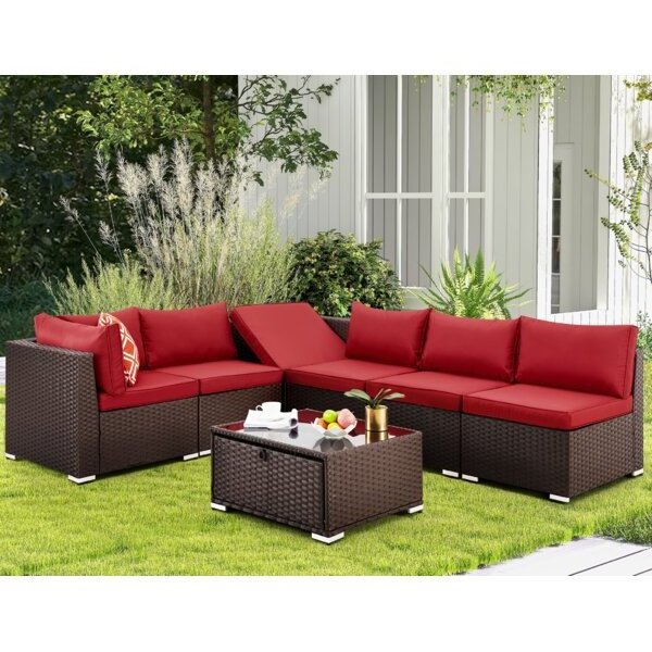 Patio Garden Furniture  Rattan Wicker Sectional Couches Outdoor Sofa Sets