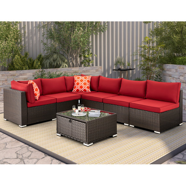 Patio Garden Furniture  Rattan Wicker Sectional Couches Outdoor Sofa Sets