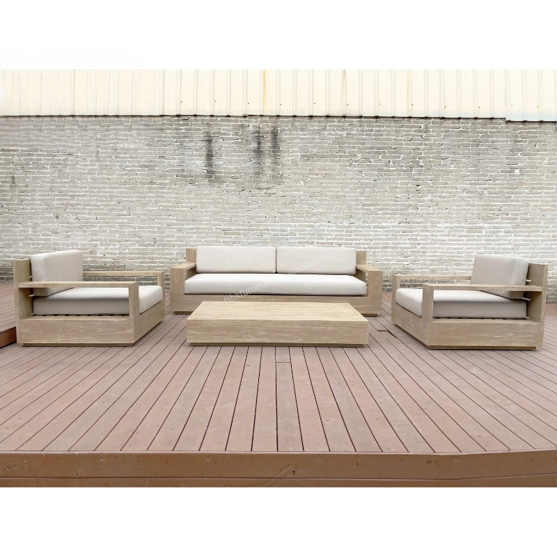 Hot Sale  Garden  Hotel   Patio Outdoor Furniture Teak Wooden Sofa Garden Sofa Set