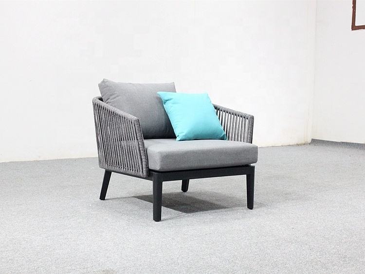 Customized Wholesale Outdoor aluminum sofa garden furniture rope woven handwoven sofa set Hospitality Furniture