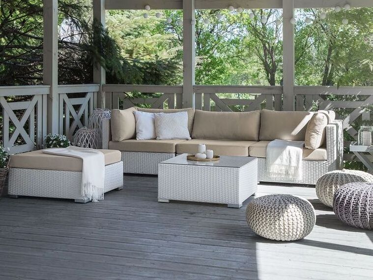 Patio Rattan Furniture 4  Seater PE Rattan Garden Modular Corner Sofa Set