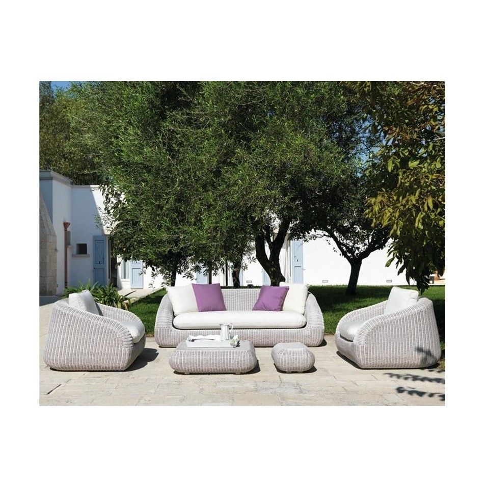 outdoor sectional 3 seat  sofa lounge garden furniture L shaped outdoor rattan sofa set