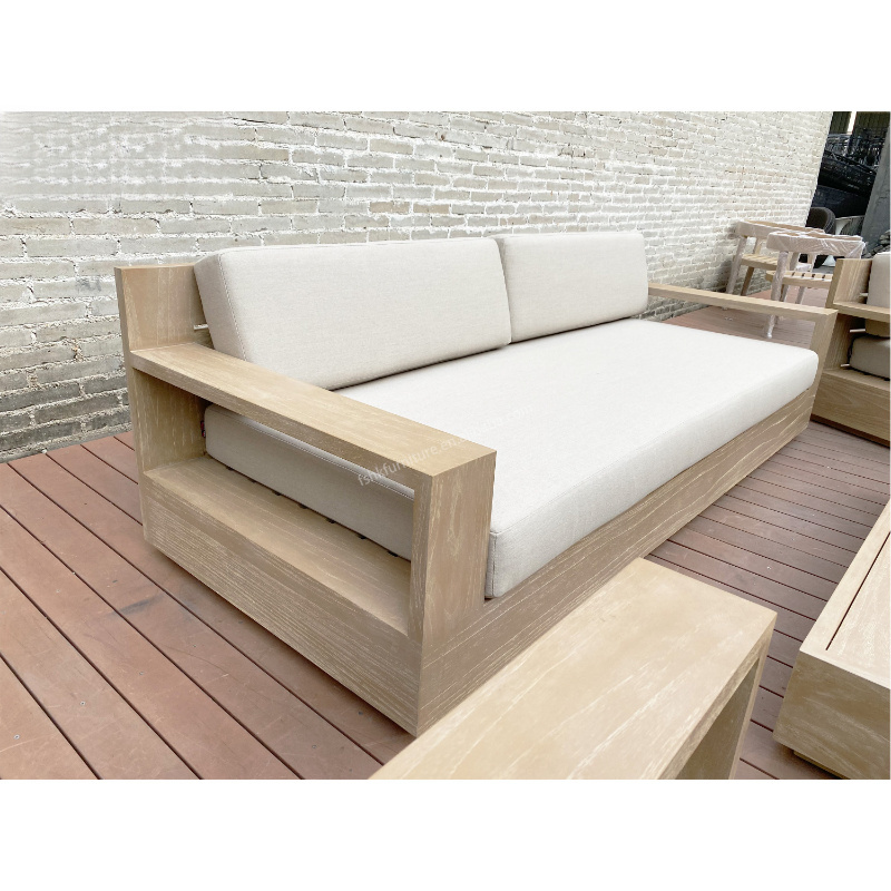 Hot Sale  Garden  Hotel   Patio Outdoor Furniture Teak Wooden Sofa Garden Sofa Set