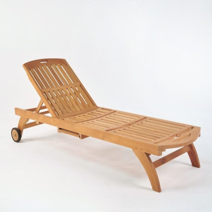 outdoor teak wood pool lounger garden furniture sun loungers with wheels