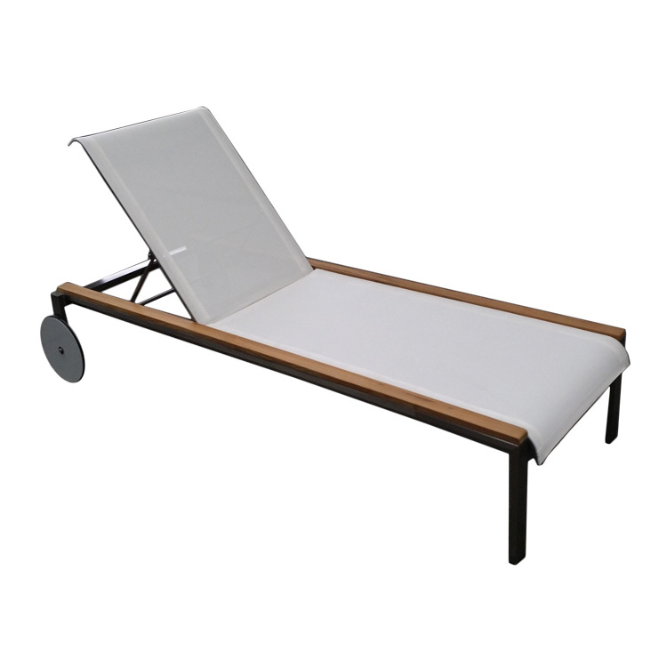 Aluminum Sun Lounge Chair Sun Bed Loungers Sunbed Sunlounge for Outdoor Beach Furniture Modern Outdoor Metal Frame Lounge Chair