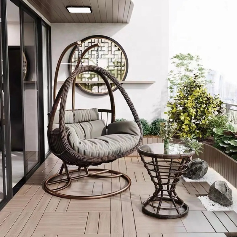 Patio Chair Rattan Patio Leisure Hanging Egg Balcony Backyard Garden Furniture Swing