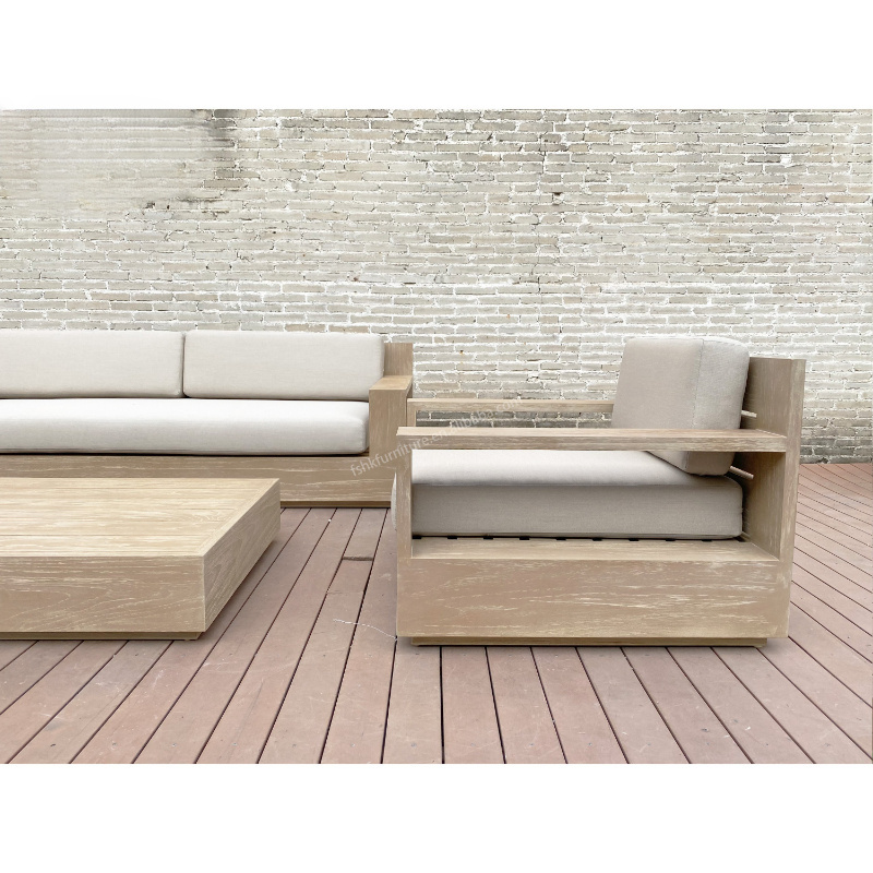 Hot Sale  Garden  Hotel   Patio Outdoor Furniture Teak Wooden Sofa Garden Sofa Set