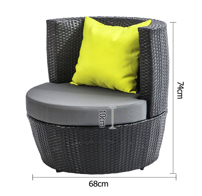 Garden Outdoor Patio Wicker Rattan single Sofa chair and table