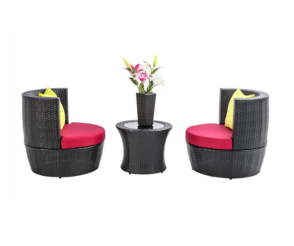 Garden Outdoor Patio Wicker Rattan single Sofa chair and table