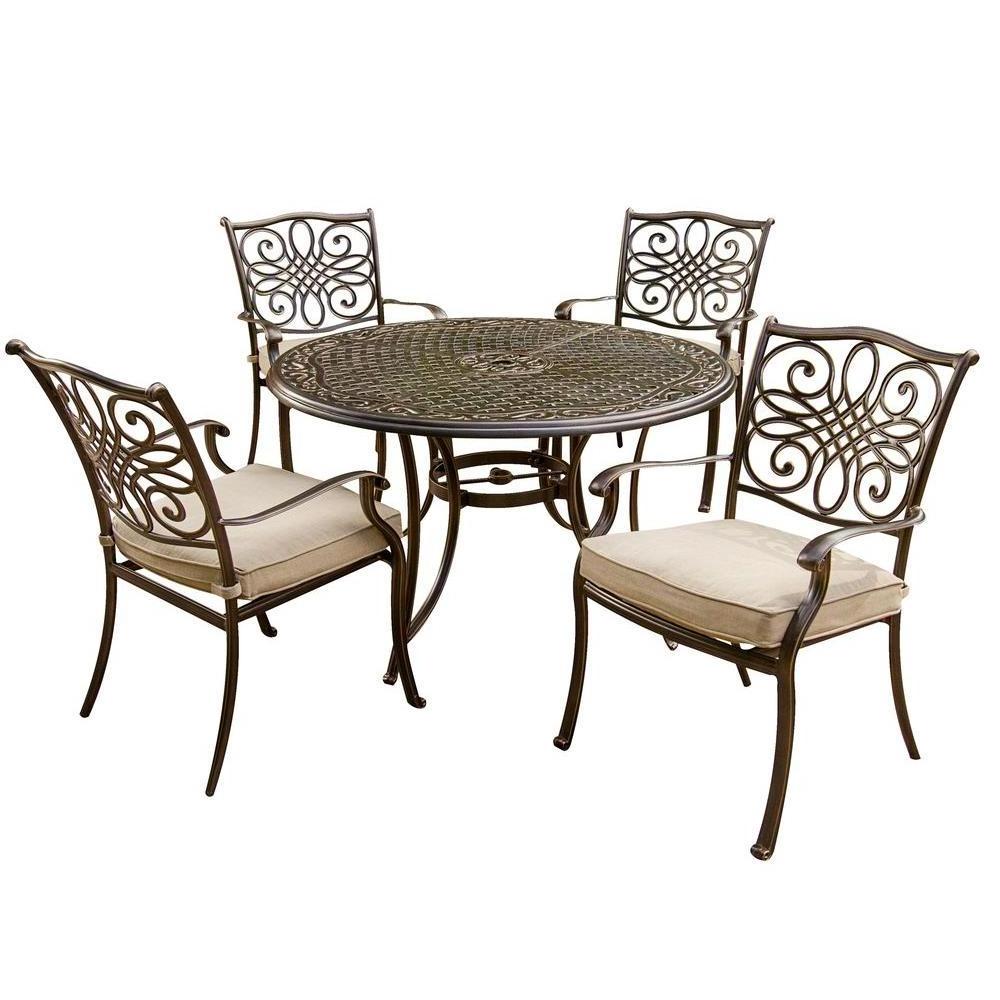 Garden Set Cast Aluminum Outdoor Furniture Patio Dining Chair Set  BBQ Table  Fire Pit Ceramic Bbq Set For Backyard