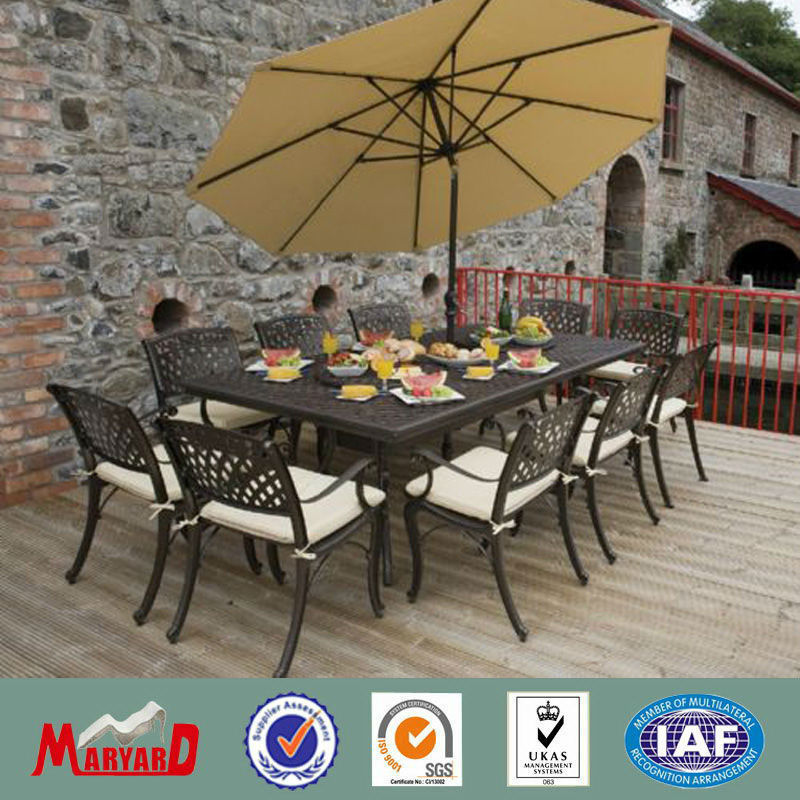 Garden Set Cast Aluminum Outdoor Furniture Patio Dining Chair Set  BBQ Table  Fire Pit Ceramic Bbq Set For Backyard