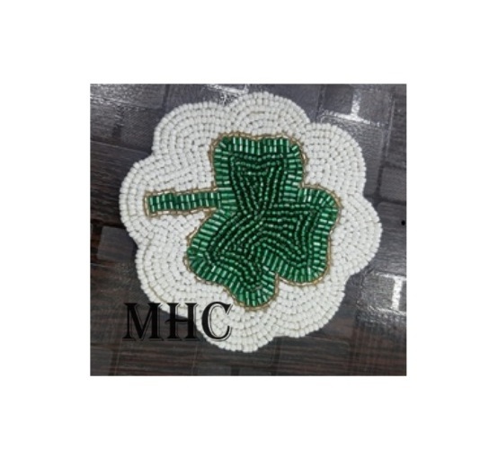 Dining Table And Chair Set Handmade Beaded Coaster Coffee Table Coaster White Flower Beads Coaster