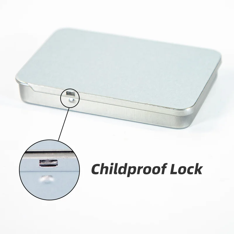 China wholesale cookie tin box rectangular tin packaging box child proof safety Cartridge Box for green tea lunch food