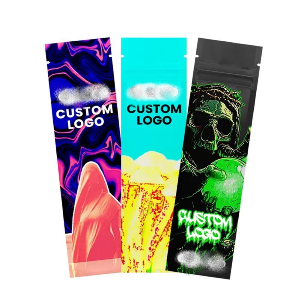 Customization smell proof Wholesale  Pouch Roll Tube cartridge packaging design  mylar bags 3.5g