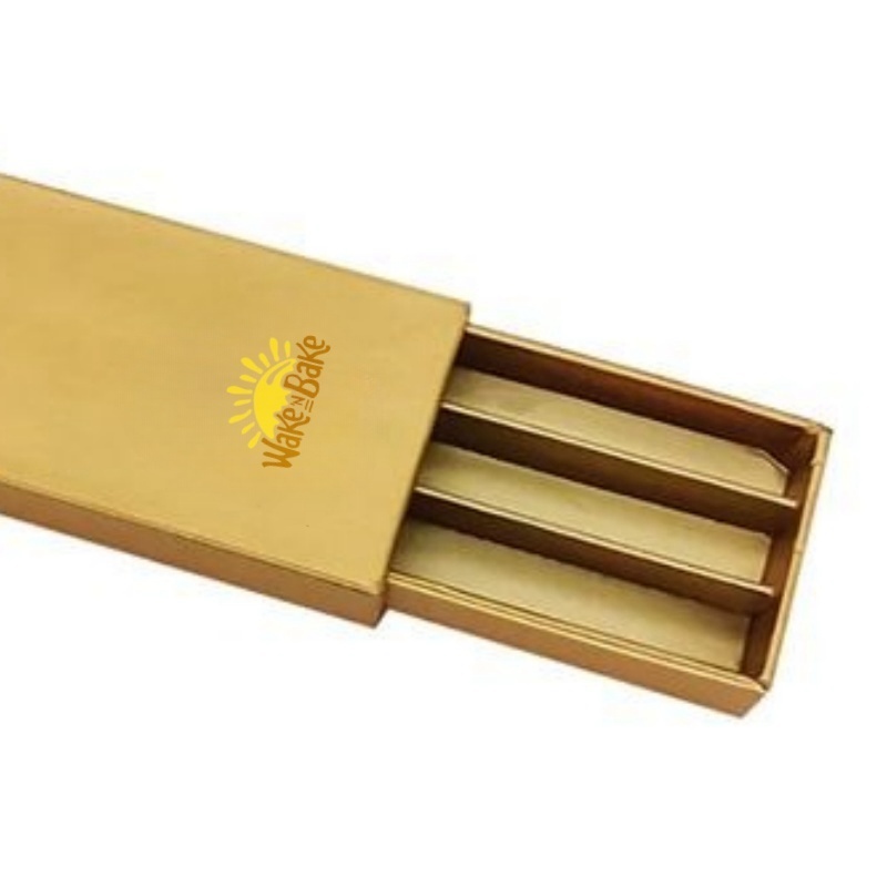 king size gold child proof packaging sliding drawer CR roll packaging Child Resistant paper box with divider insert