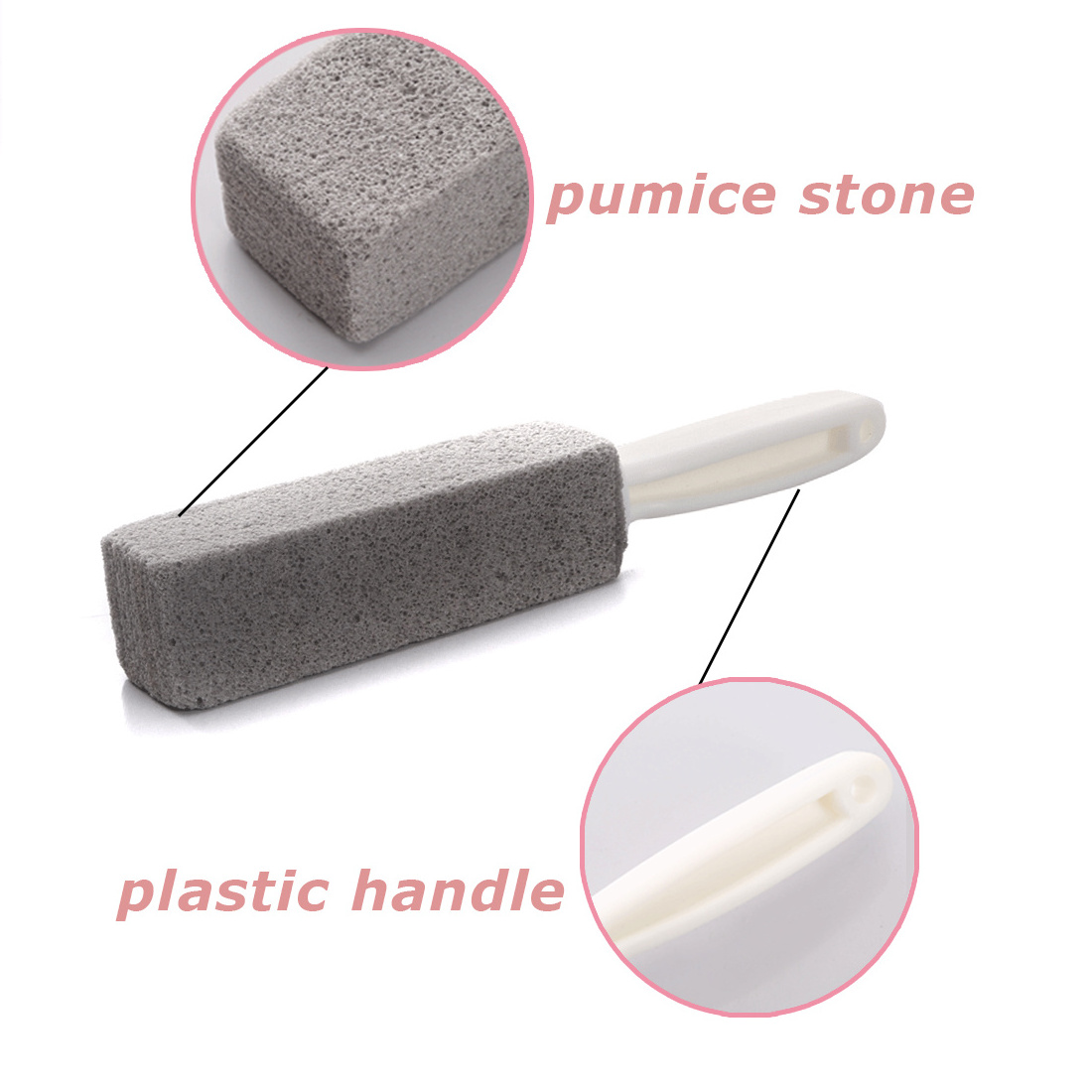 Pumice Cleaning Stone with Handle for Toilet Bowl