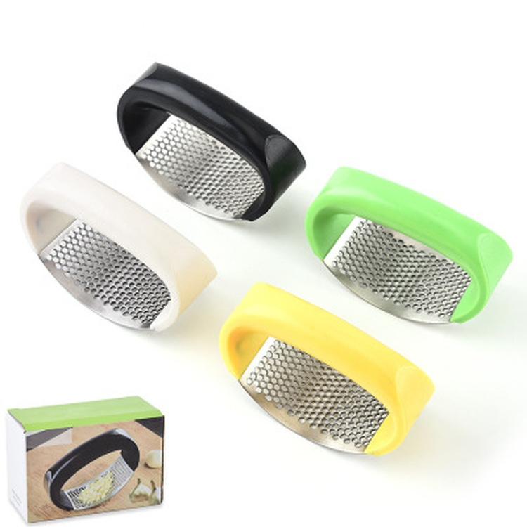 Multifunction Stainless Steel Garlic Mincer Crusher Press Garlic Peeler Machinegarlic Press With Scraper