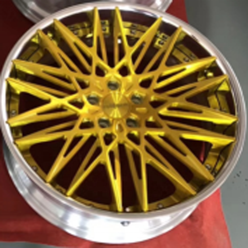 Gold colored car forged  rim alloy wheels