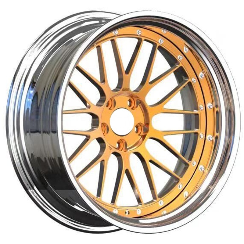 Gold colored car forged  rim alloy wheels