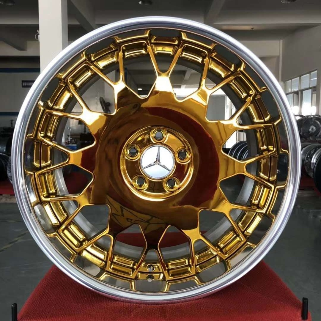 Gold colored car forged  rim alloy wheels