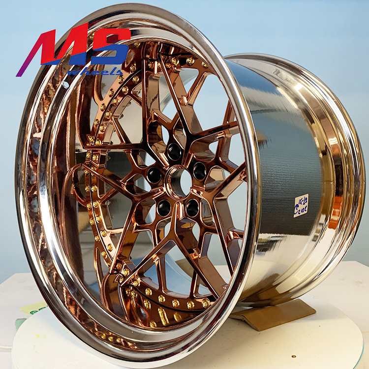 hot forged chrome plated rose gold wheel 18~24inch custom size Big lips