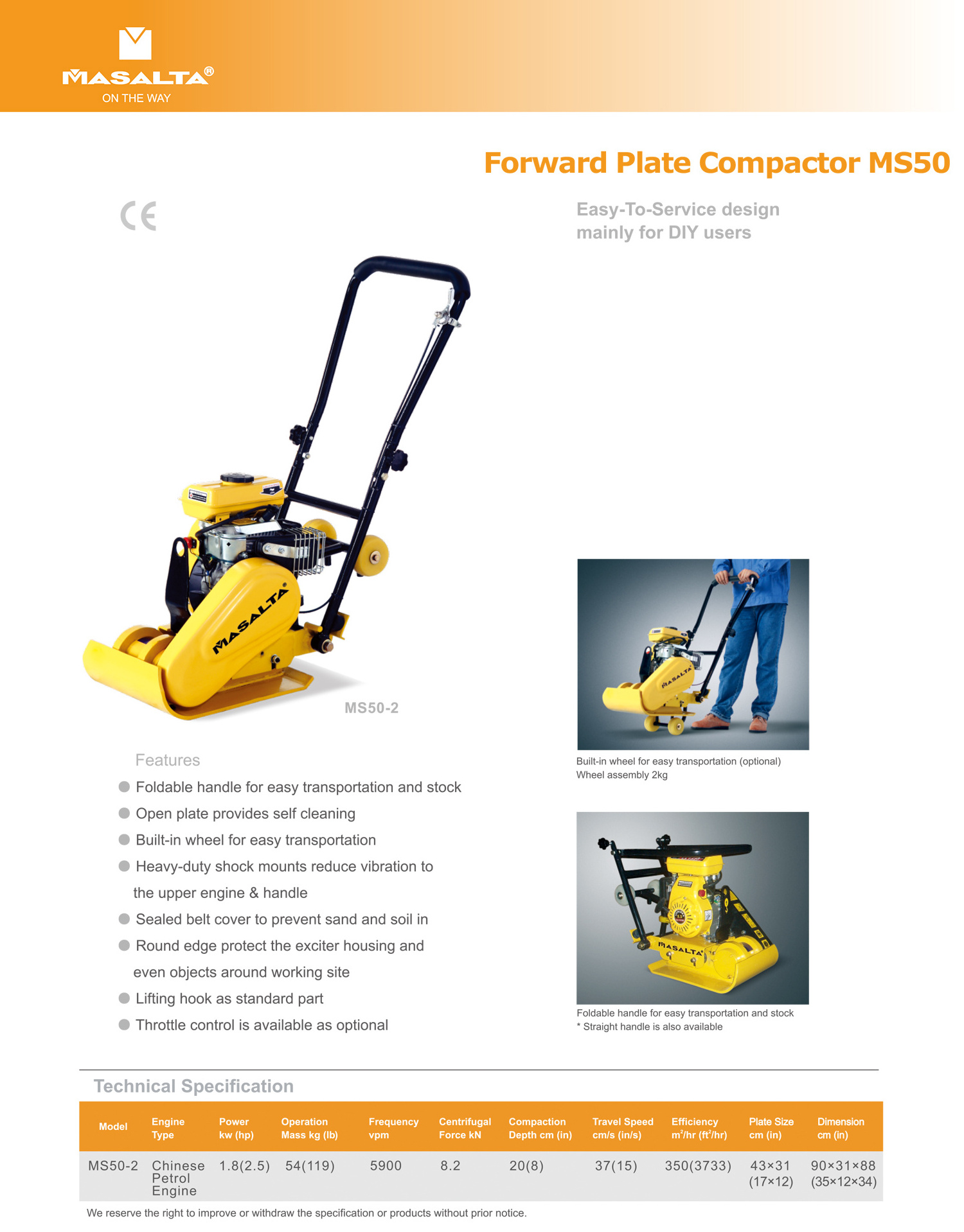 Masalta Mini Plate Compactor Cheap Flat Compactor Tool Best Petrol Power Vibrating Plate Compactor For Sale