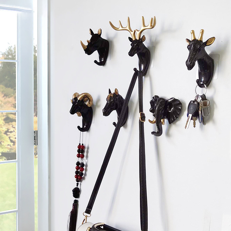 Creative Hook  Deer Head Wall Decoration hook Creative animal head coat hook