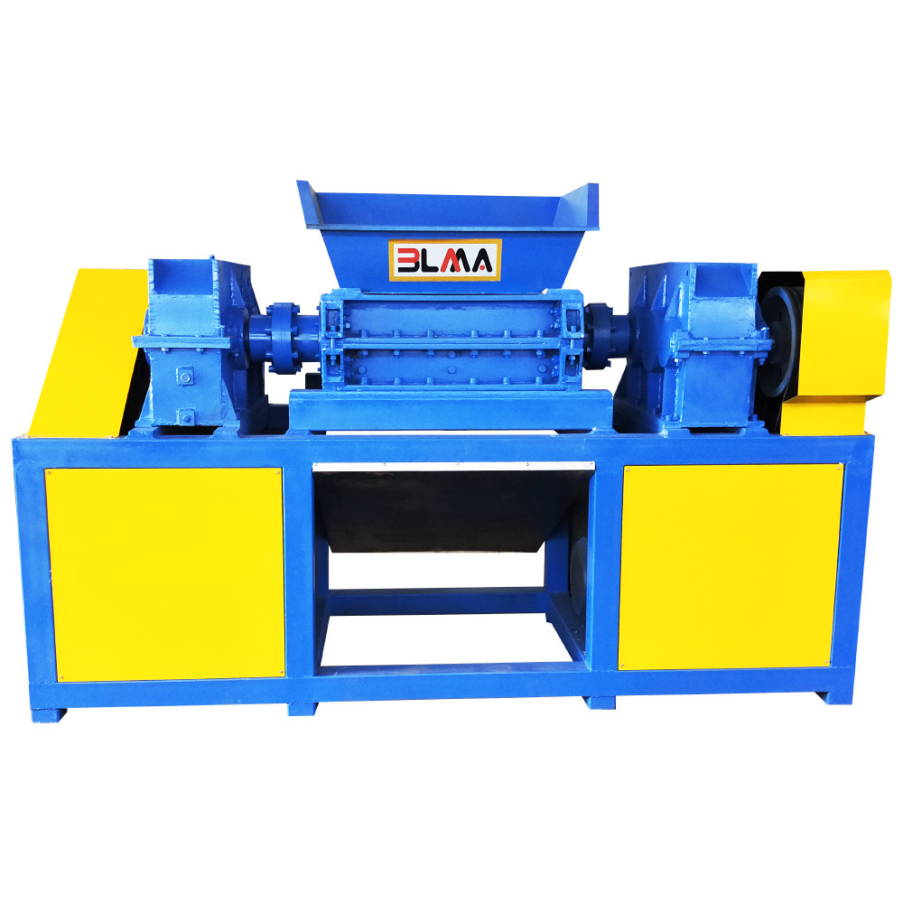 Double Axis Industrial Rubber Small Wood Pallet Scrap Tire Recycling Shredder for Sale