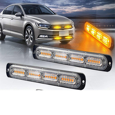 12-24V LED Amber Strobe Warning Light For Construction Towing Slow-moving Truck Vehicle Auto Car Emergency Strobe Warning Flash