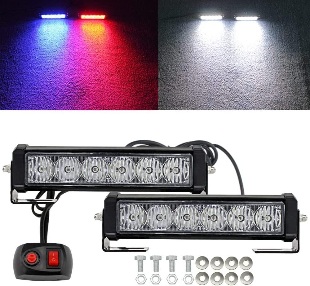 OEM LED Strobe Light Bar 12-LED Double Side Flashing Emergency Warning Flash Traffic Advisor Strobe Lights