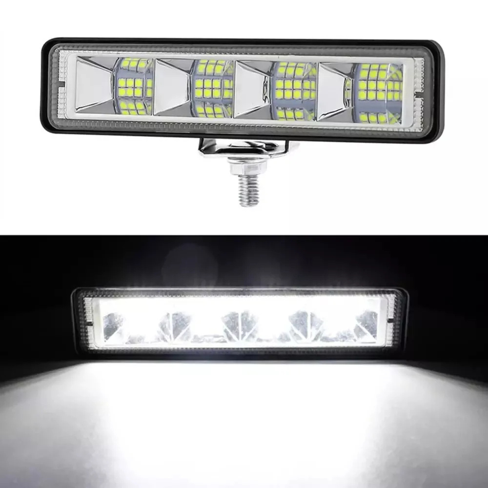 12W LED Bar Flood Light 4x4 24 LED Work Light Cars Offroad SUV ATV Tractor Trucks Excavator 12V Fluorescent Flashing Floodlight